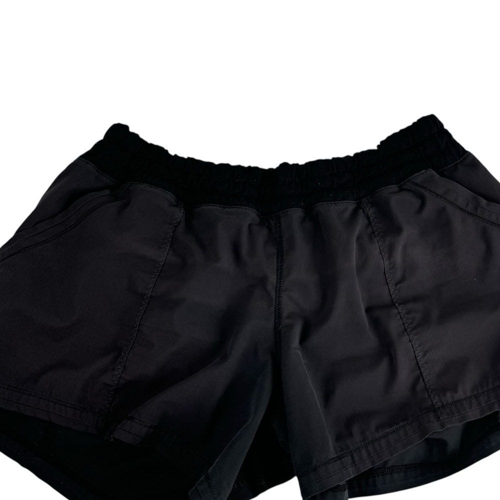 Lululemon Black Running Shorts Pockets Elastic Waistband